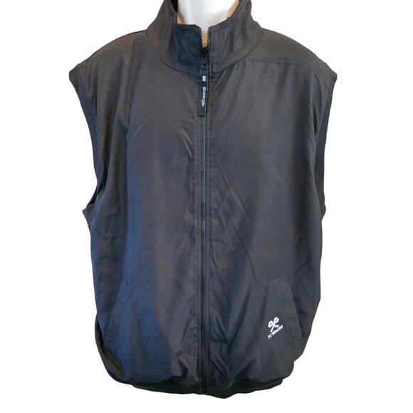 Slazenger reversible fleece windbreaker pocket golf vest winter XL black warm - Picture 1 of 8